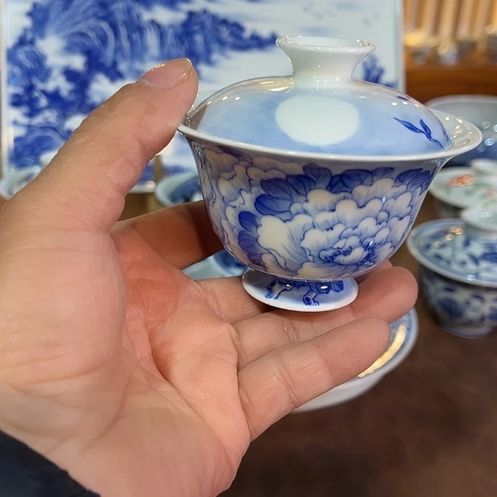 錡镇堂手工手绘盖碗