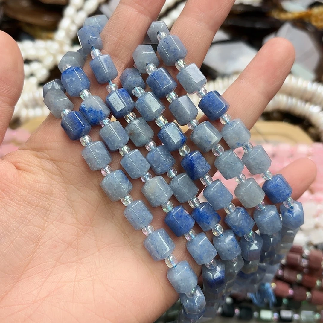 玛瑙/玉髓未镶嵌珠宝半成品卡7蓝东陵柱子一条