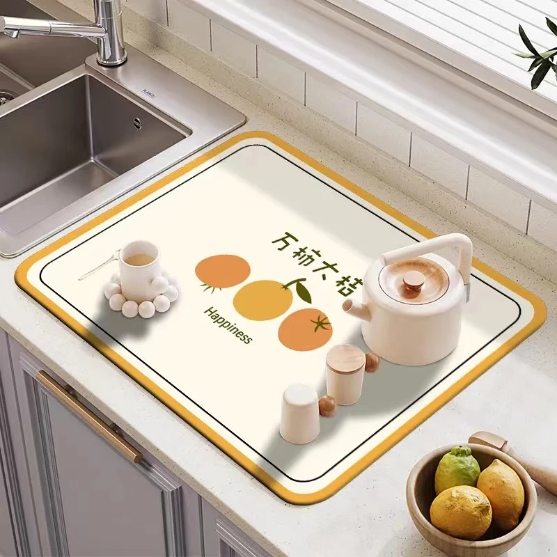 硅藻泥沥水垫餐具碗盘吸水防滑垫免洗茶台桌面卫生间台面浴室垫