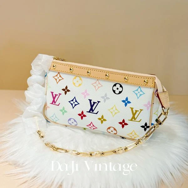大吉中古/lv白三彩麻将手提包