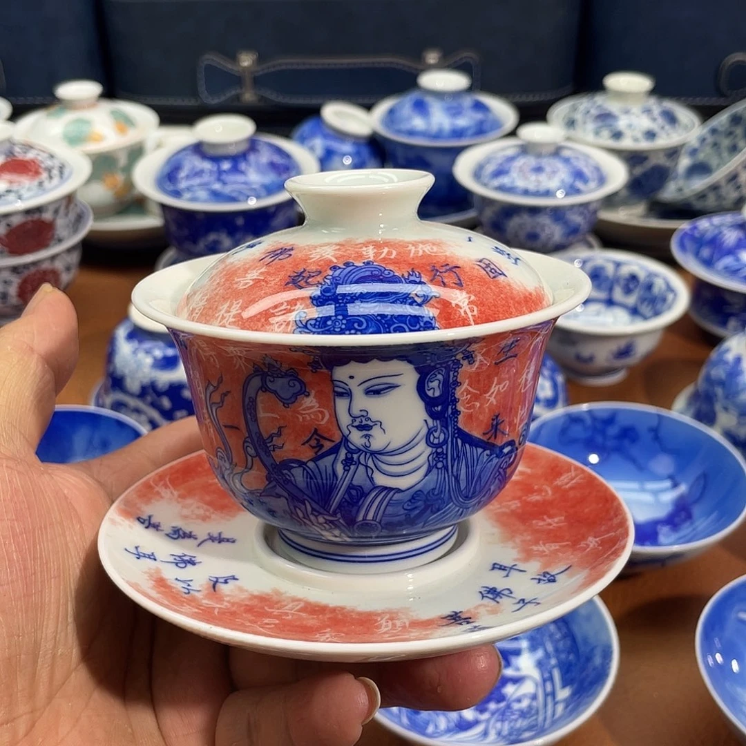 陶月楼 柴窑  三才盖碗