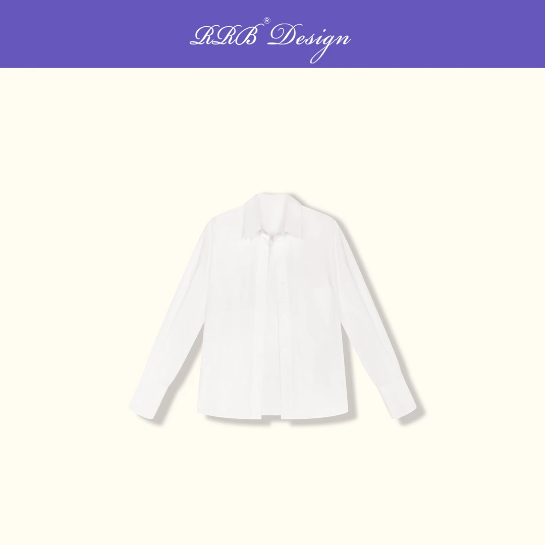 RRB Design「惬意随型」法式极简百搭白衬衫宽松显瘦衬衣
