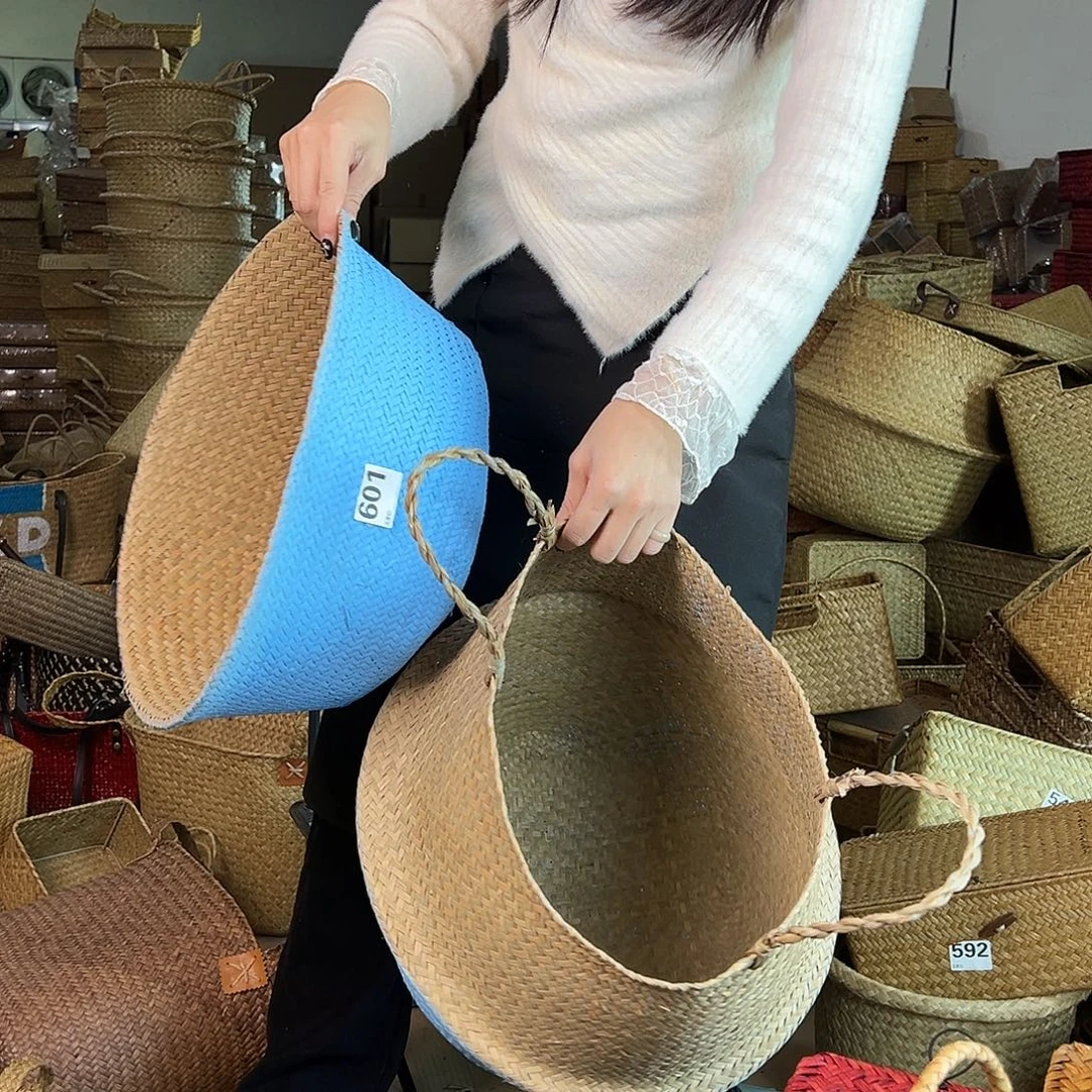 草编草编包/草编收纳盒带瑕疵