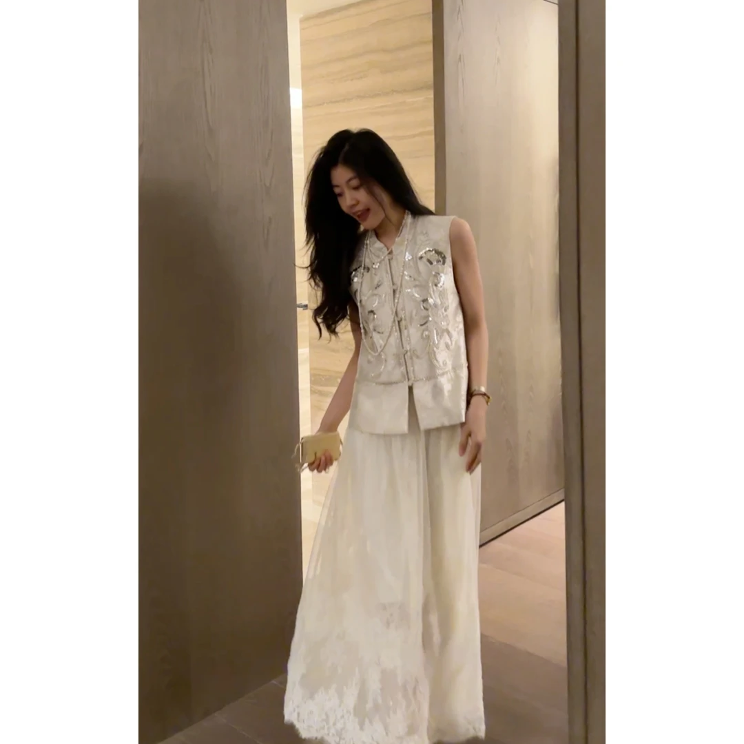 【N·COU】25春新款【云中锦书】国风亮片绣花新中式套装DY60331