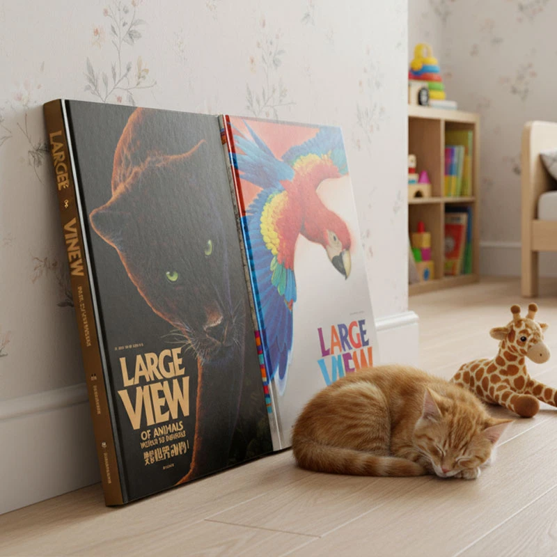 动物地板大书炫彩动物0-3岁绘本百科全书大小能目测的动物书籍