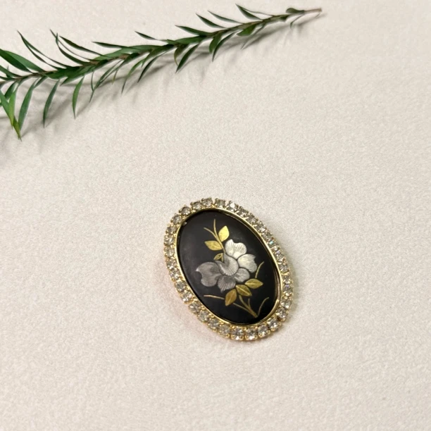 铜合金合成锆石胸针 【六六中古】孤品复古胸针吊坠两用gm0760