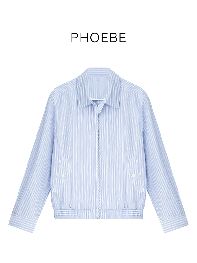 【定制条纹外套】PHOEBE叶姐 春季穿搭时尚ins风外套J5030797A