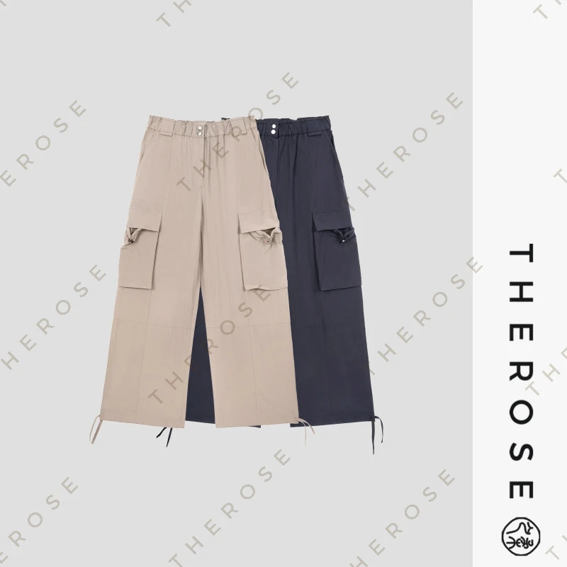 之柔【露营工装裤】进口高支数微皱肌理感长裤 高腰百搭女款休闲裤