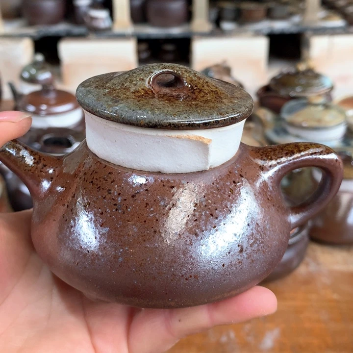 紫砂茶壶纯自然高温无釉裸柴烧