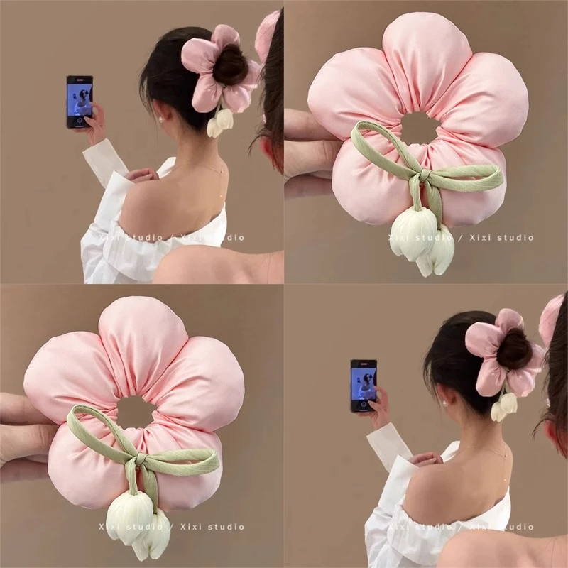 闪闪惹人！超仙郁金香飘带发圈！氛围感气质头绳甜美发绳女盘发器
