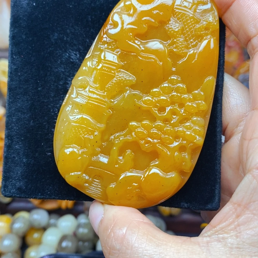 石英质玉（黄龙玉）未镶嵌吊坠(不含链)