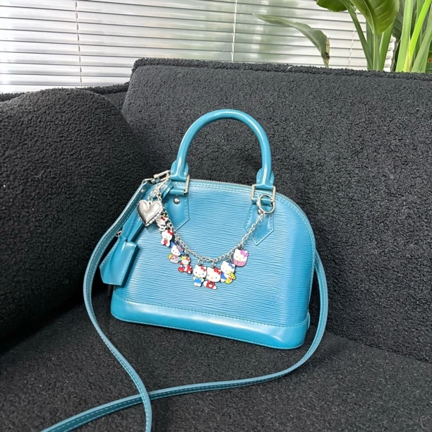95新 LouisVuitton/路易威登 湖水蓝水波纹贝壳bb手提斜挎包sy