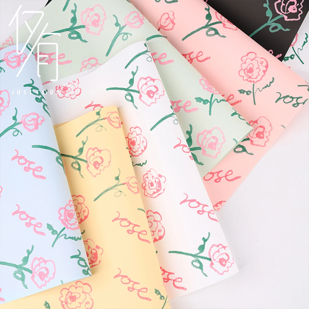【仅有】玫瑰玫瑰系列防水珠光膜10张鲜花花束花艺包装材料