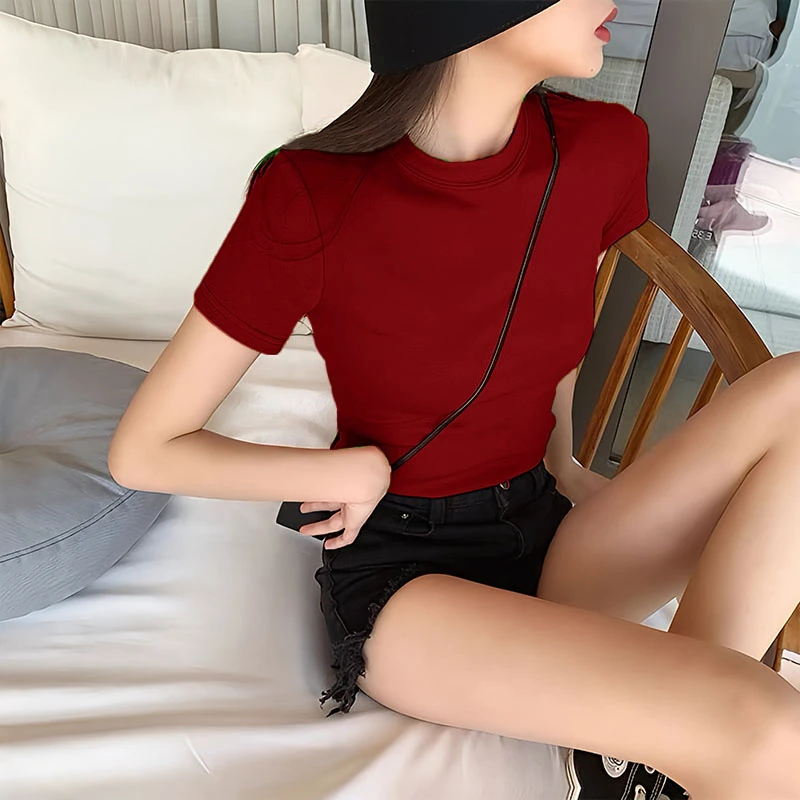 2025夏季新款韩版休闲法式chic正肩t恤女短袖甜美风小众上衣ins潮