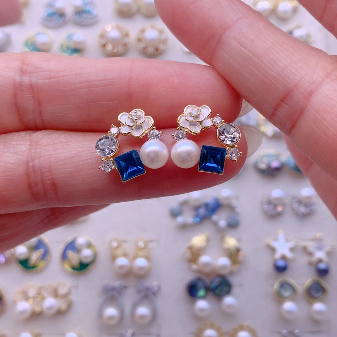 耳饰合金淡水珍珠