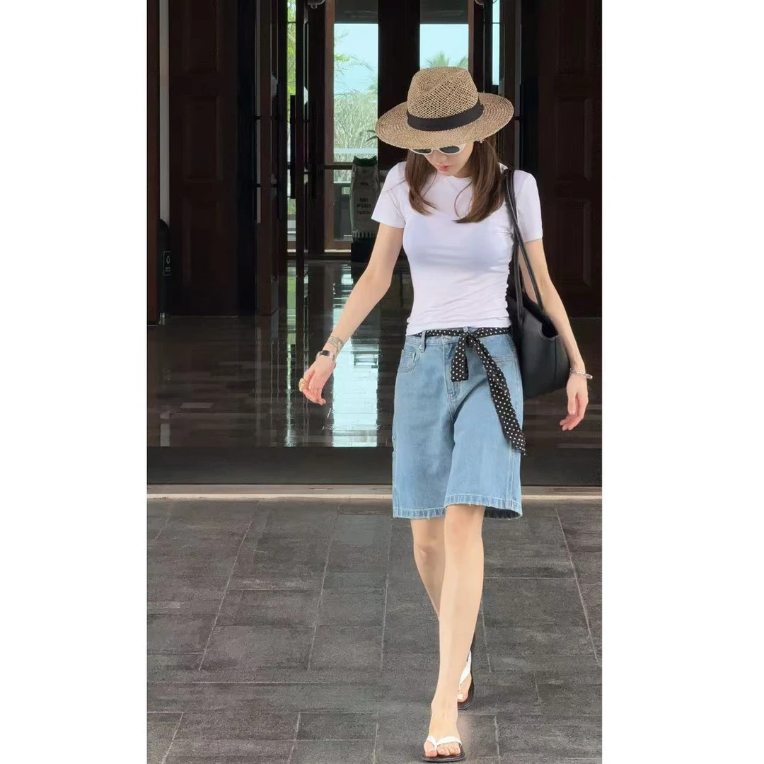 Players HandbooK街头时尚百搭五分牛仔短裤PH3005