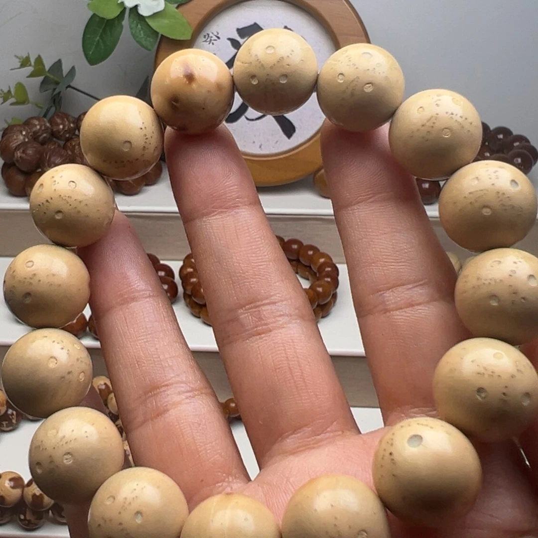 紫金鼠手串半实心花皮光珠15