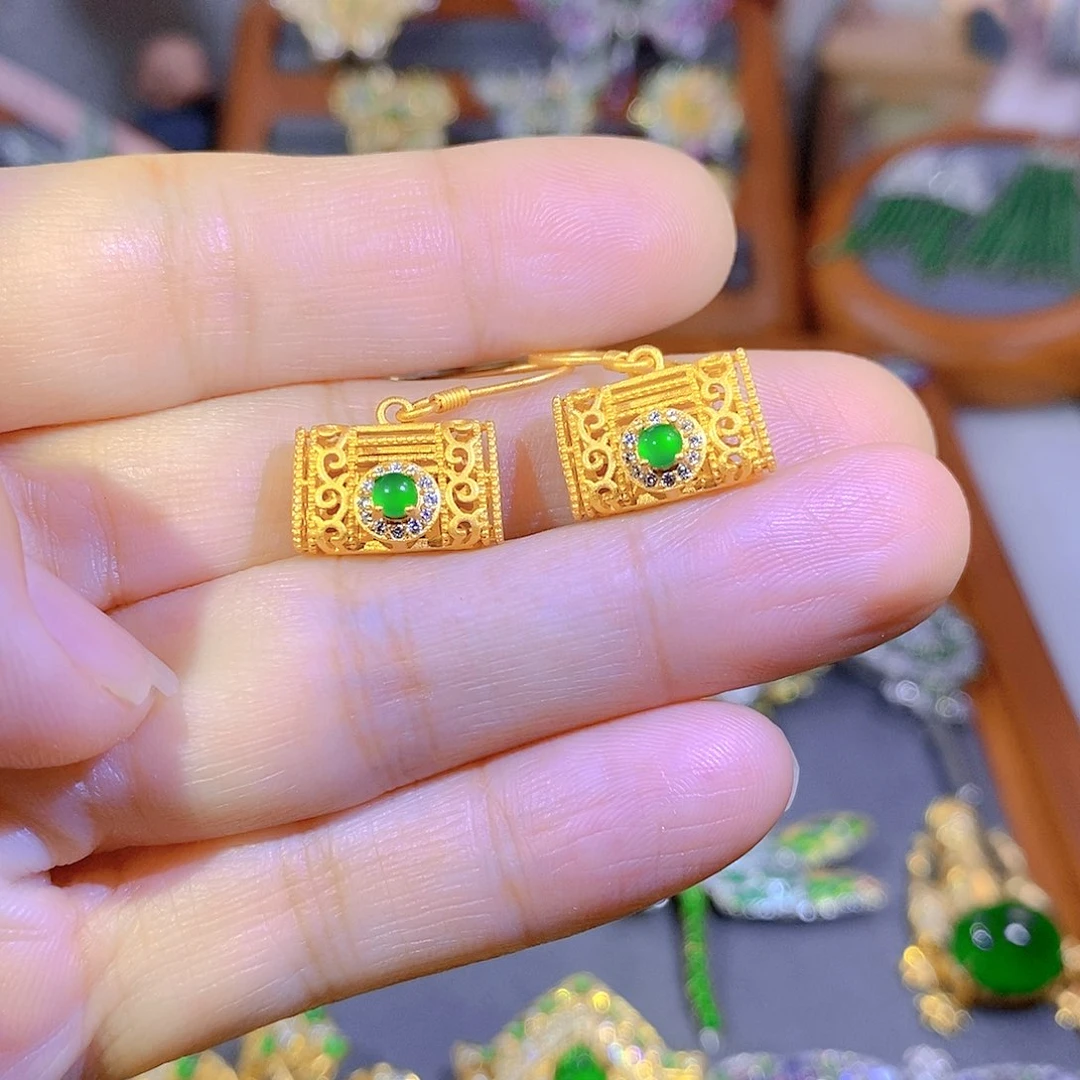 颈饰银S925镶嵌翡翠