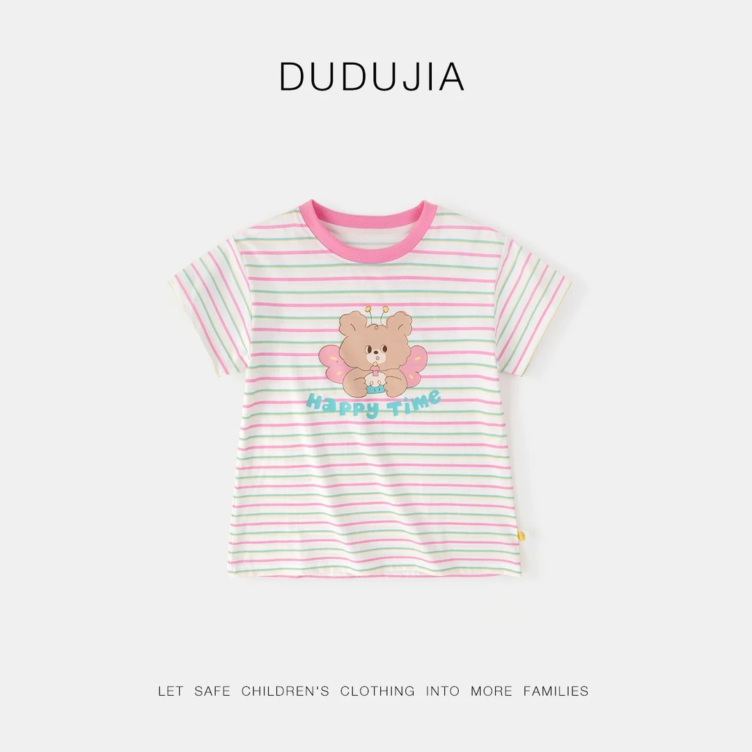 嘟嘟家儿童T恤裙夏季2024夏季新款女童上衣夏装宝宝短袖裙子洋气t