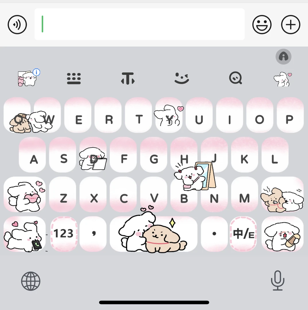 线条小狗/ios苹果安卓白肚皮 百度输入法皮肤苹果系统 百度键盘