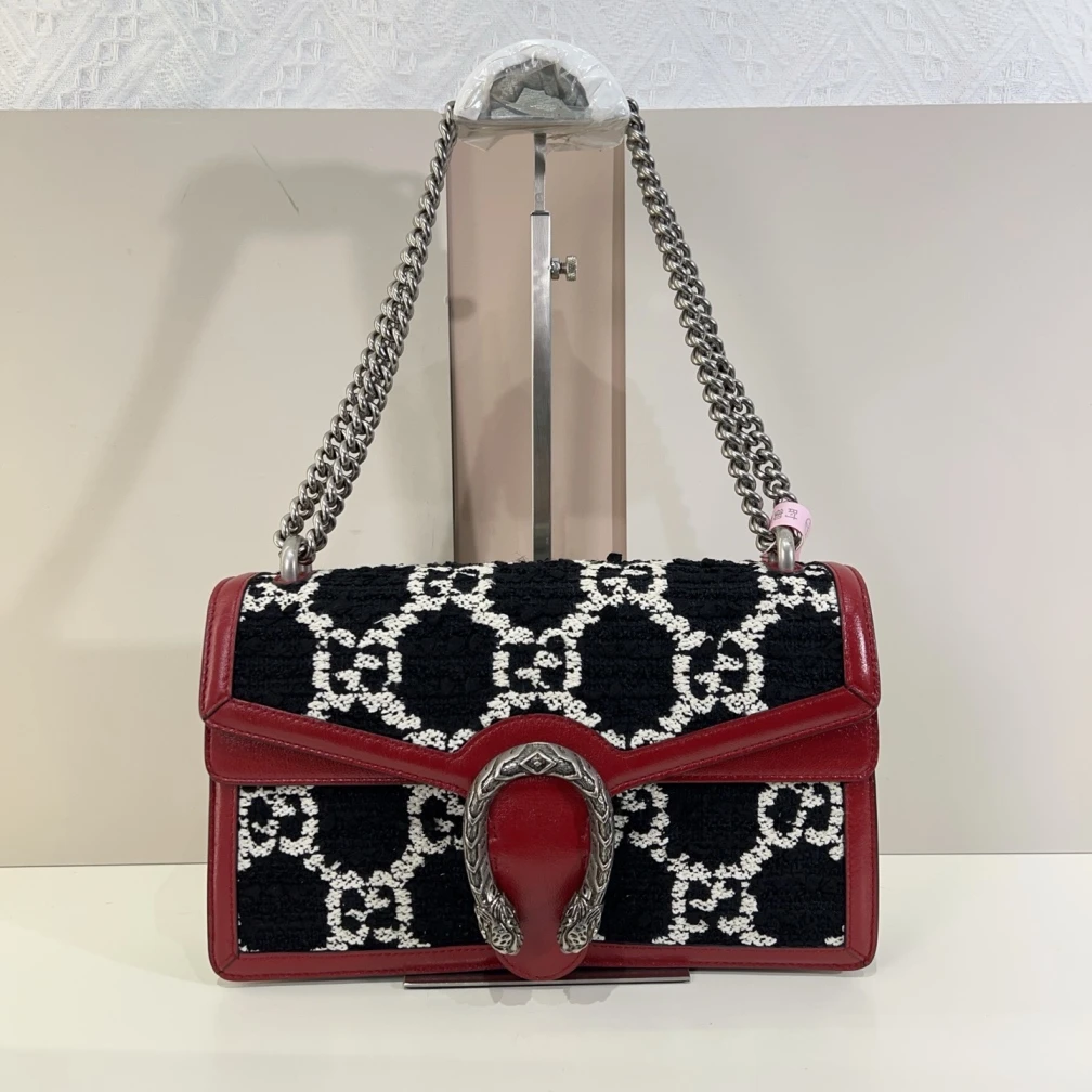 95新 GUCCI/古驰 gucci古毛呢酒神中号单肩包a9603