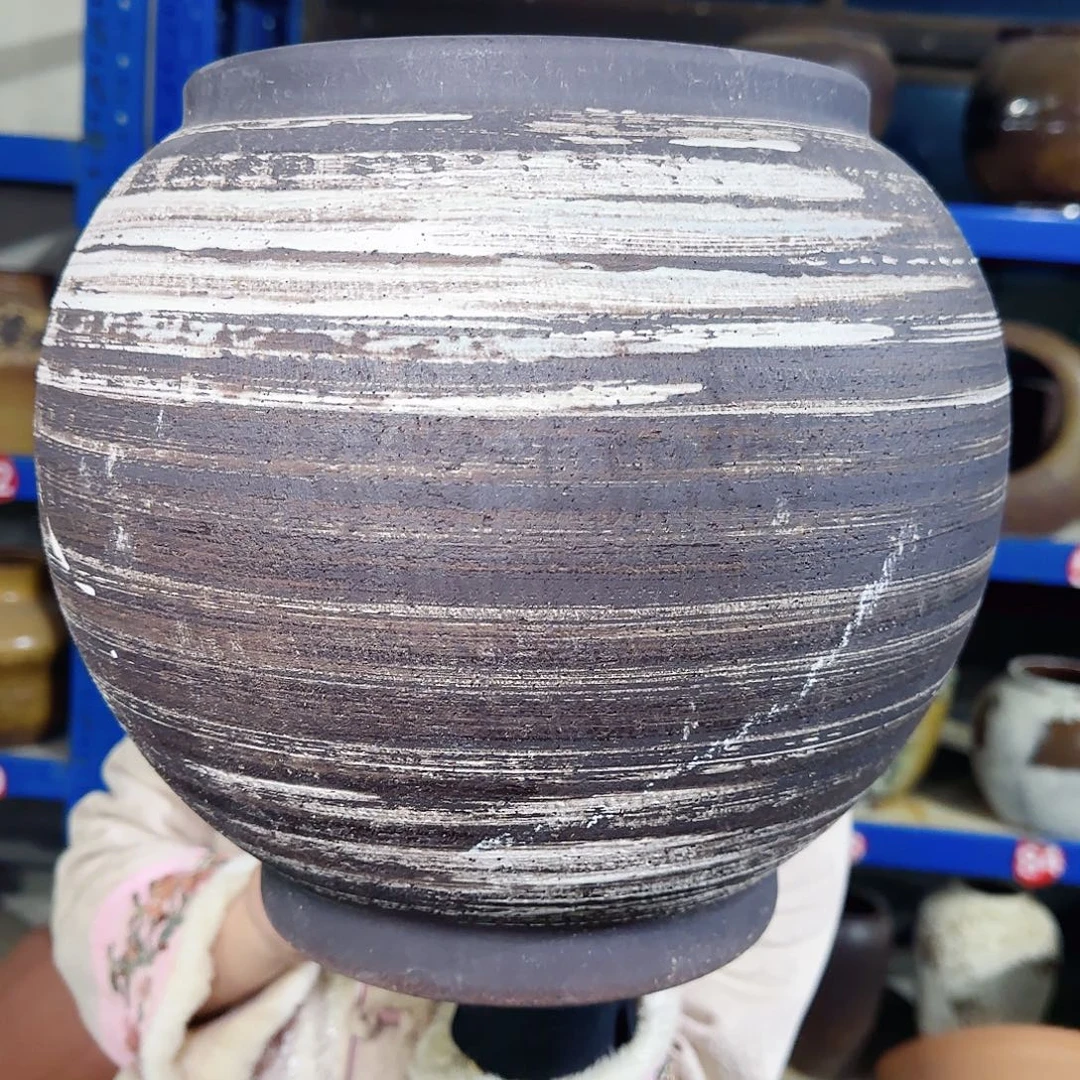 紫砂花盆高28口21