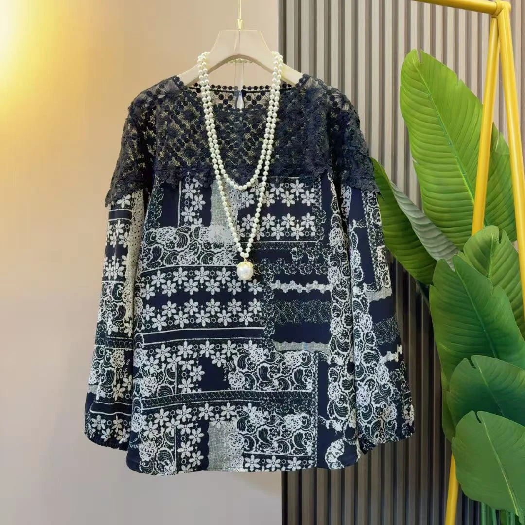 欧洲站时髦洋气网红爆款碎花小衫衣长68左右