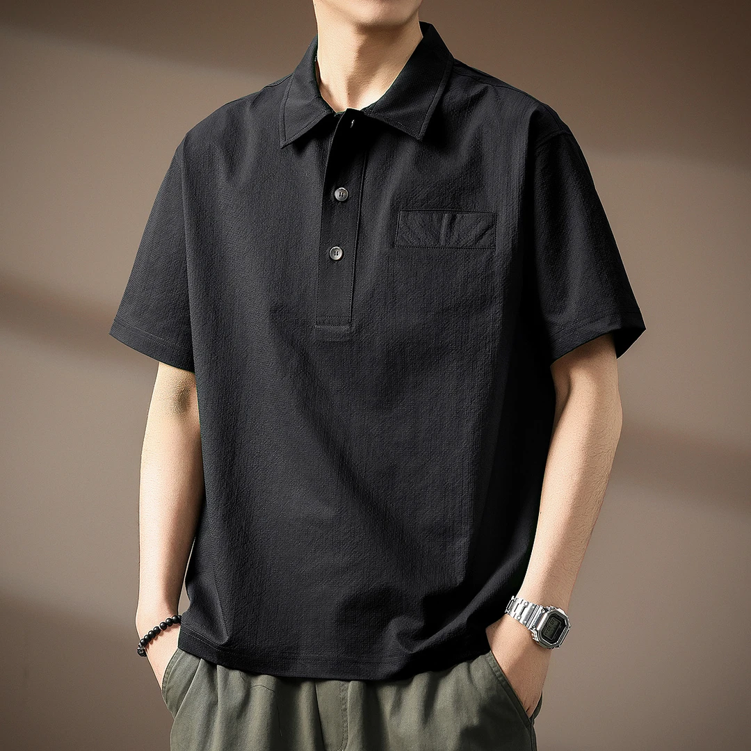 贵色凉感短袖Polo衫男士男款夏季薄款速干翻领抗皱宽松休闲T恤