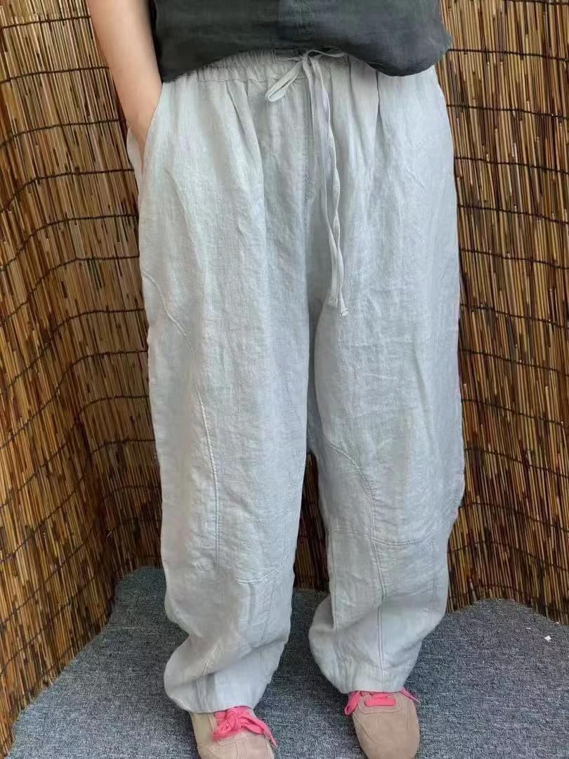 2503酵洗汉麻立体裁剪镰刀裤显瘦休闲简约
