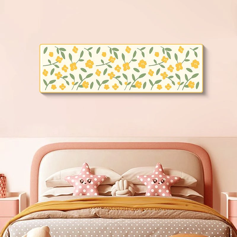 奶油风卧室装饰画碎花宾馆酒店民宿床头挂画花卉现代花40120