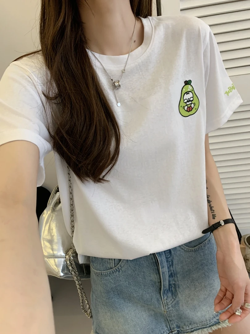 程程甄选  韩系简约水果休闲百搭短袖体恤1111