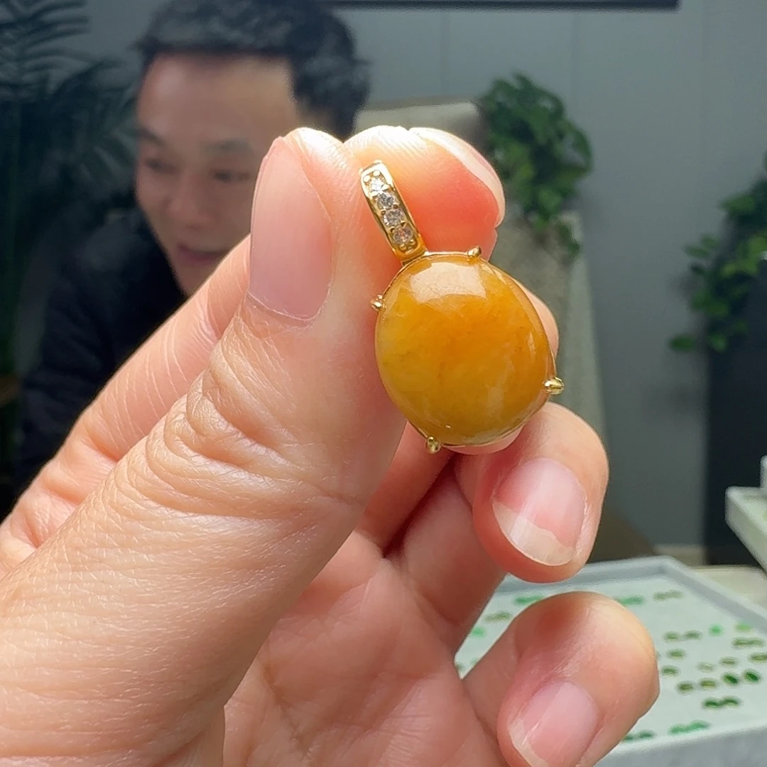 翡翠银S925镶嵌吊坠(不含链)天然