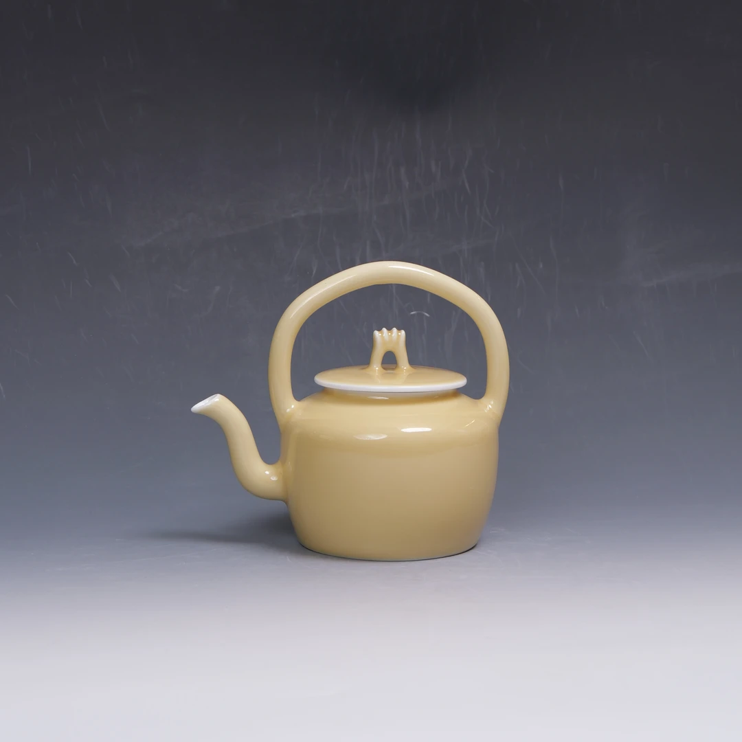 兰子-香雅黄单色釉茶壶提梁壶