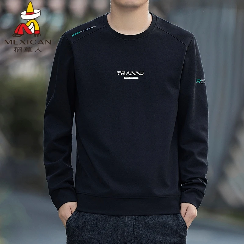 Mexican/稻草人耐磨印花常规款春季纯色卫衣常规长袖套头秋冬圆领