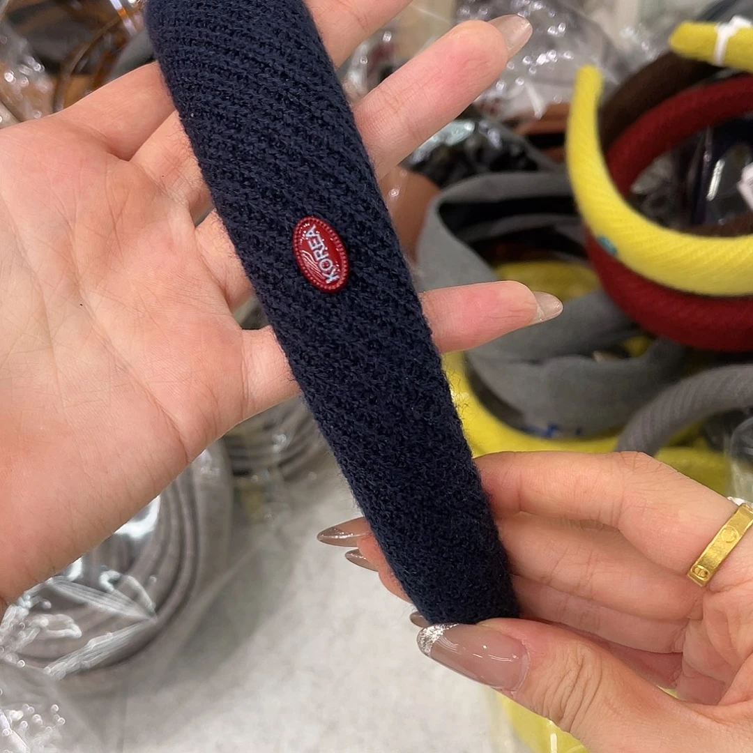 布艺非金属藏青色发箍