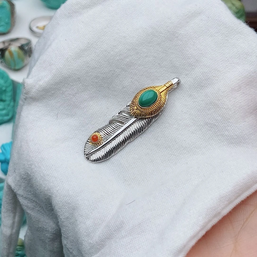 诸***利绿松石银S925镶嵌颈饰