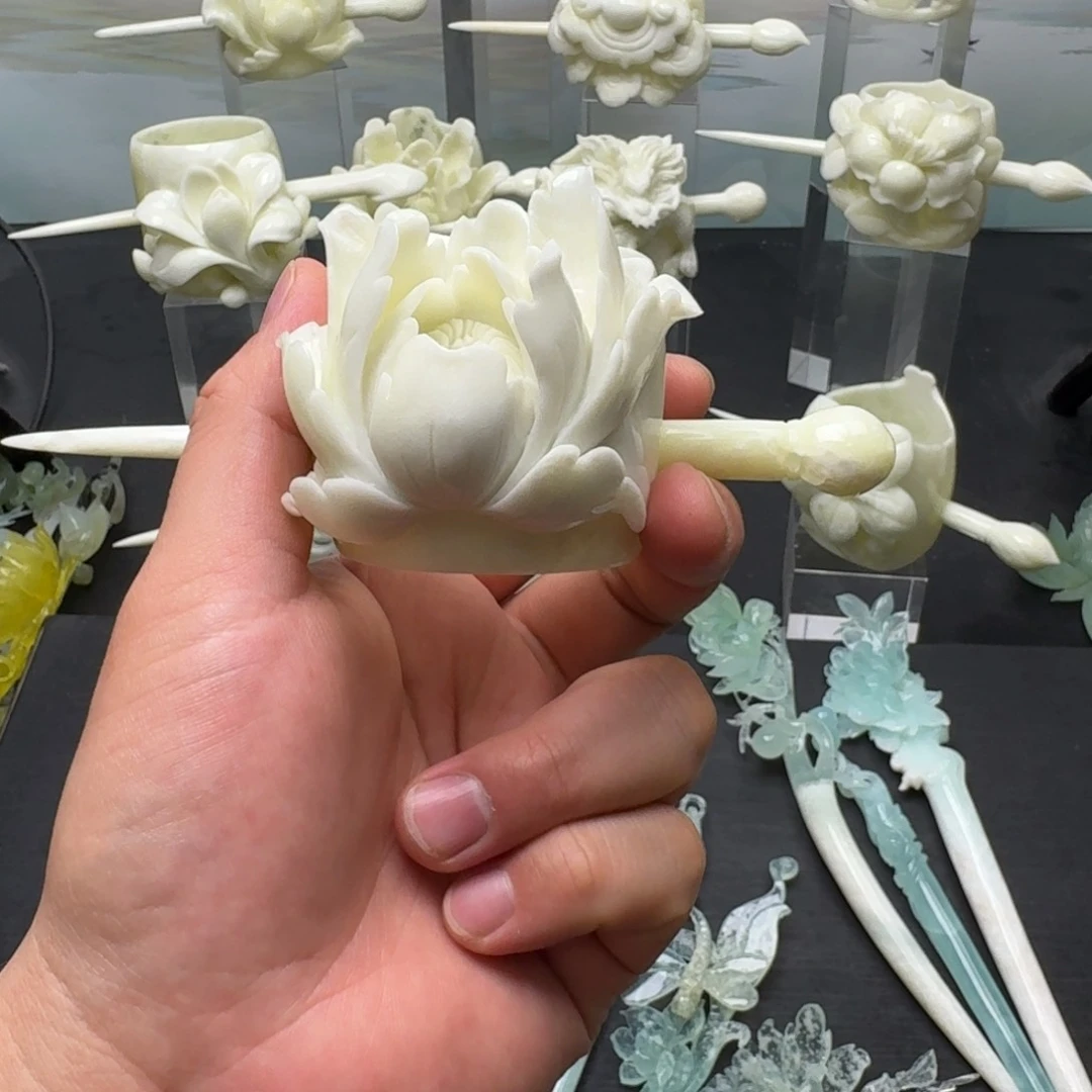 岫玉发饰未镶嵌古**庭