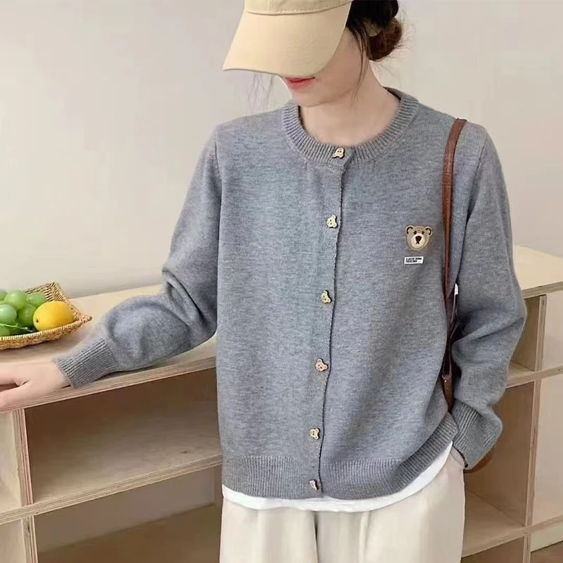 欧洲站2025秋季新款时尚休闲针织开衫女宽松显瘦百搭长袖上衣外套