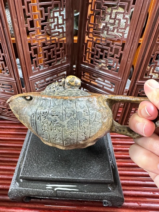 李白醉酒 冰碛岩石头茶壶