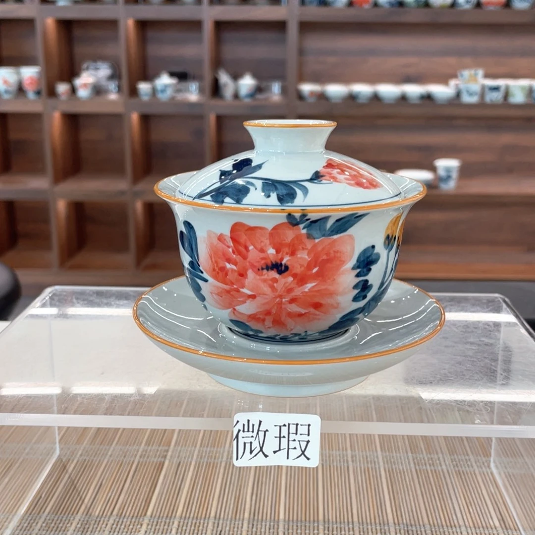 釉下彩纯手绘微瑕