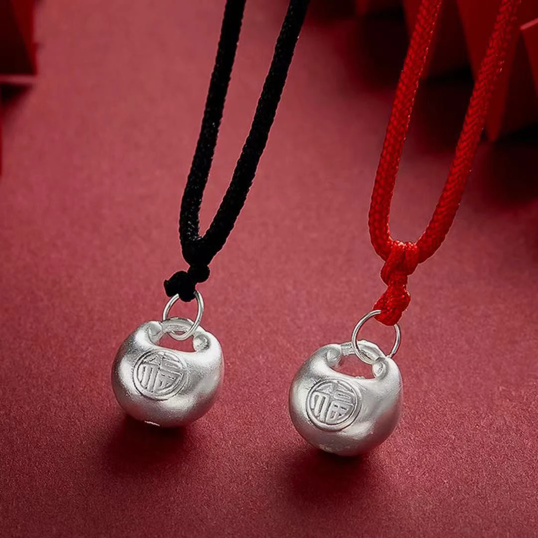 坠链均足银 银色饰品 小胖福 041