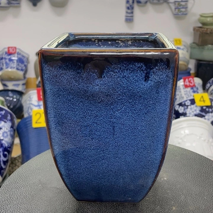 石湾陶瓷四方蓝釉