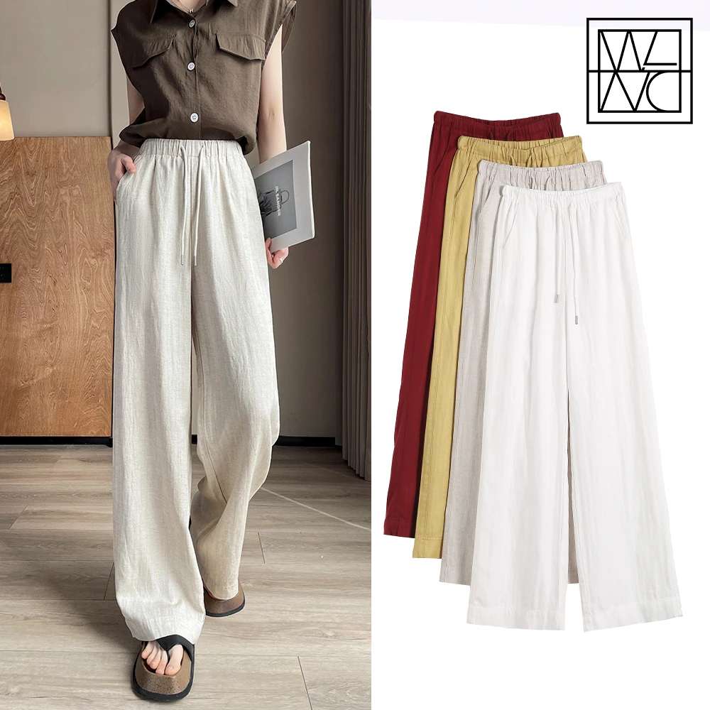 【冰麻直筒裤】夏季轻薄天丝亚麻窄版直筒裤休闲女裤高腰显瘦