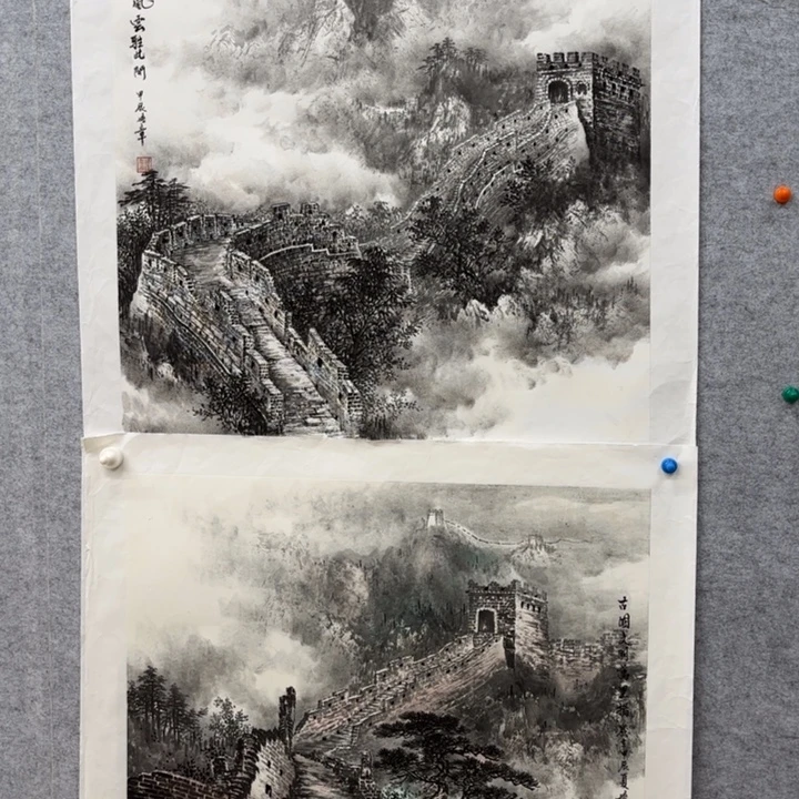 用***3国画花鸟等图案为一体而