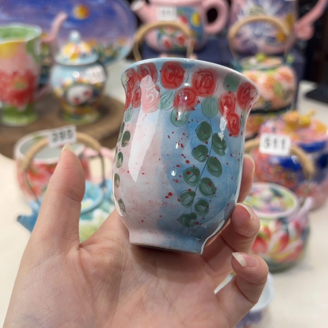 景德镇手绘高温釉下彩陶瓷茶具