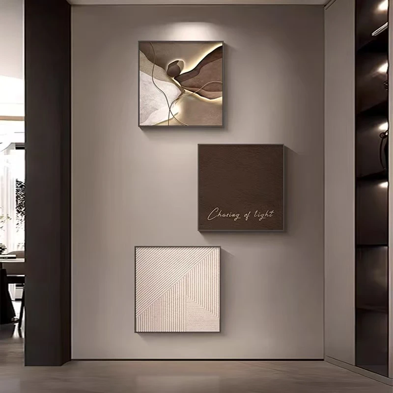 入户玄关装饰画轻奢高级走廊过道挂画客厅背景墙挂画简约三联壁画