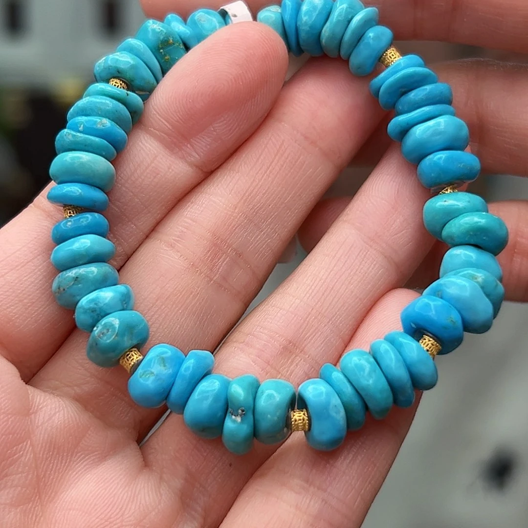 绿松石珠宝奇石18K金镶嵌