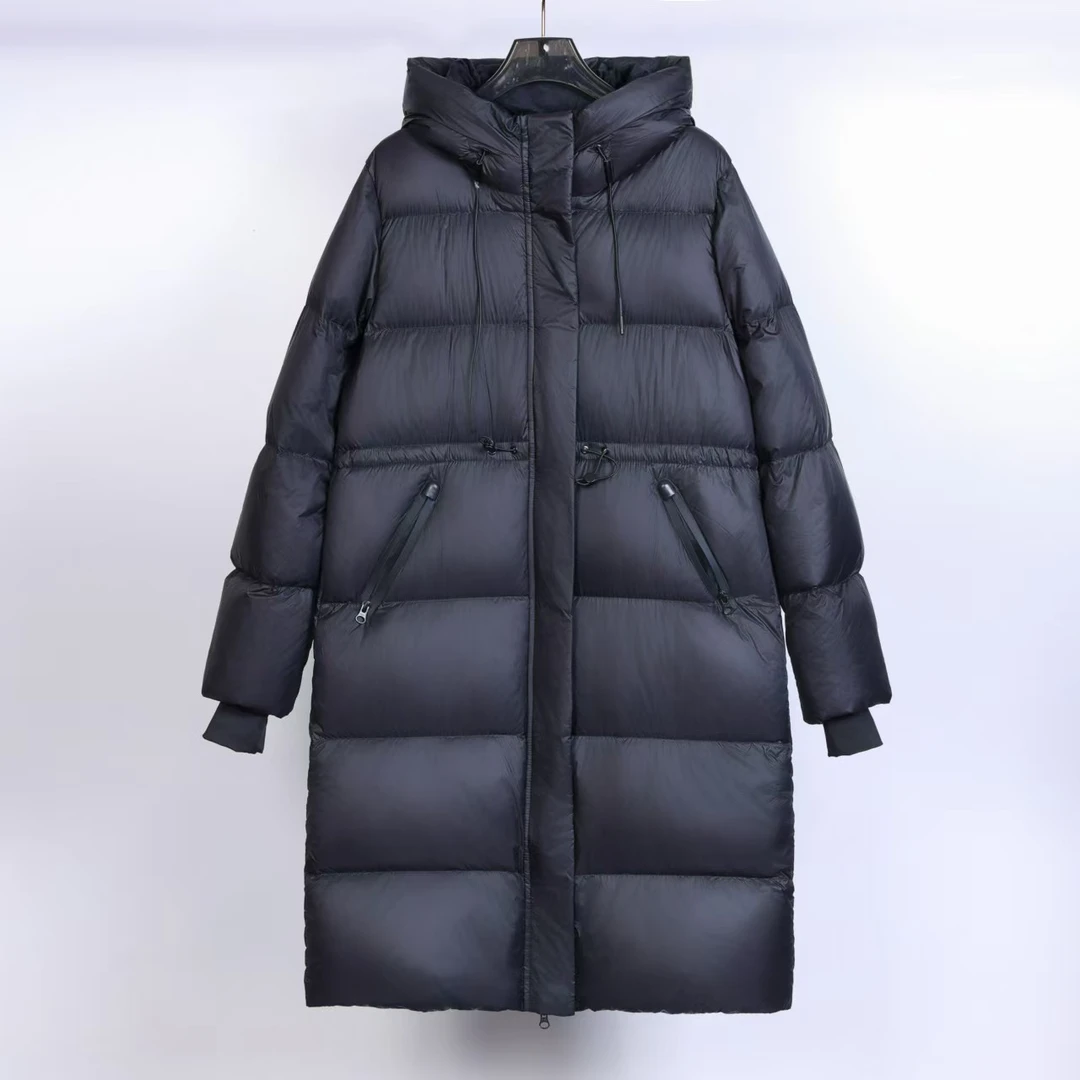 冬季新款哑光雾面加厚抗寒修身收腰中长款羽绒服【HLZY】