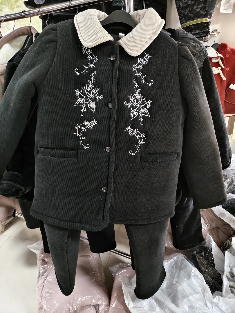 女款家居服黑色加绒加厚时尚保暖冬季冬款