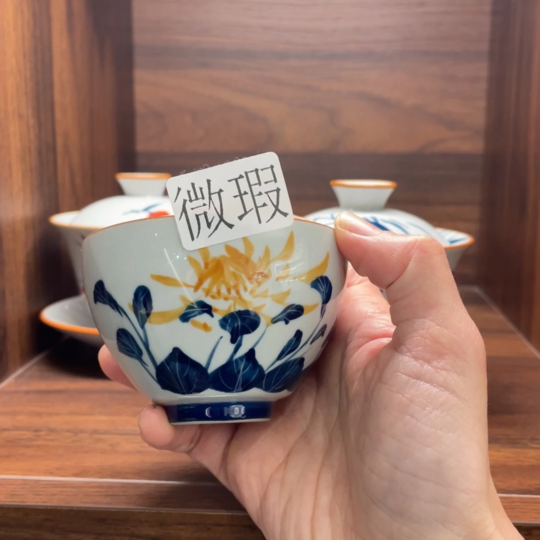 微瑕釉下彩纯手绘